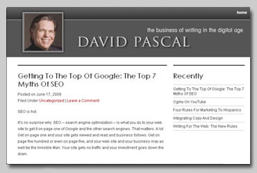 david pascal: web design, copywriting, 

and editorial services
