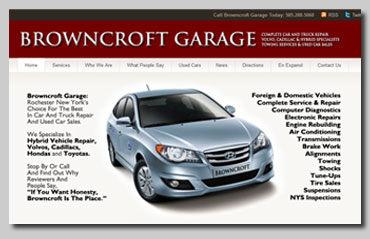 web design and copywriting services for the Browncroft Garage