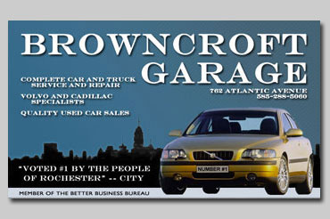 web design and copywriting services for the Browncroft Garage