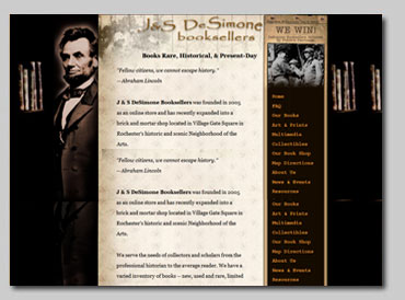 web design and copywriting 

services for J & S DeSimone Booksellers